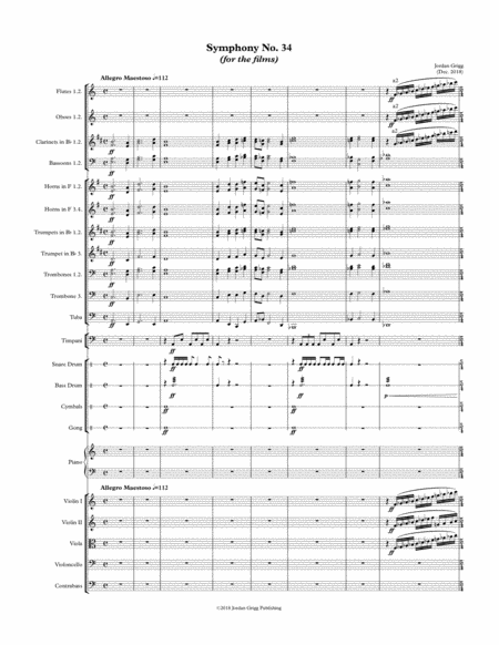 Symphony No 34 For The Films Sheet Music