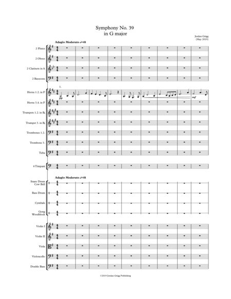 Symphony No 39 In G Major Sheet Music