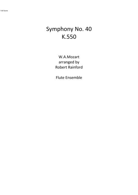 Symphony No 40 K550 Sheet Music