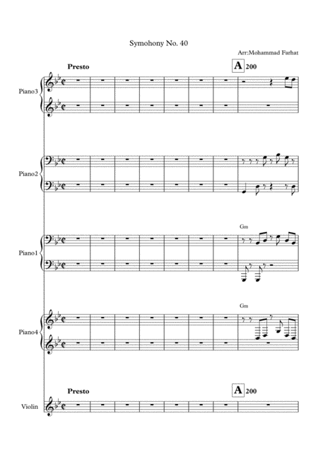 Free Sheet Music Symphony No 40 Salsa