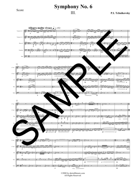Free Sheet Music Symphony No 6 3rd Movement For Brass Quintet