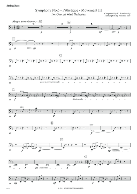 Free Sheet Music Symphony No 6 Pathetique Movement Iii Parts String Bass