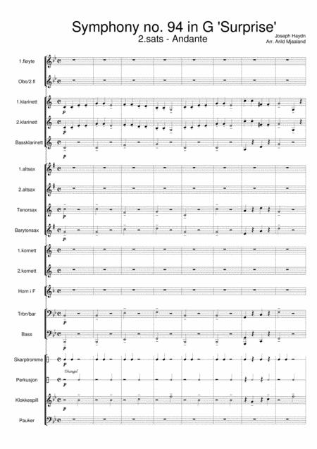 Symphony No 94 In G Surprise Ii Mov Sheet Music