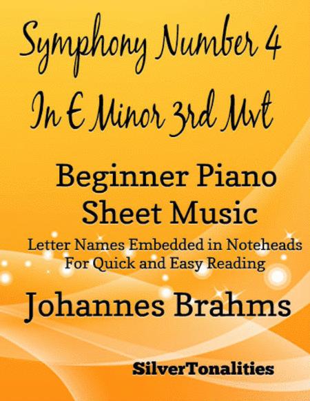 Symphony Number 4 In E Minor Third Movement Beginner Piano Sheet Music Sheet Music