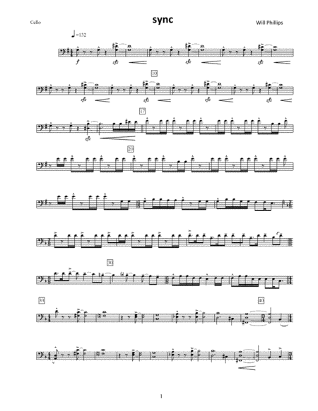 Sync Cello Part Only Sheet Music