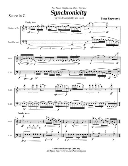 Free Sheet Music Synchronicity For Clarinet And Bass Clarinet