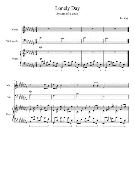 Free Sheet Music System Of A Down Lonely Day