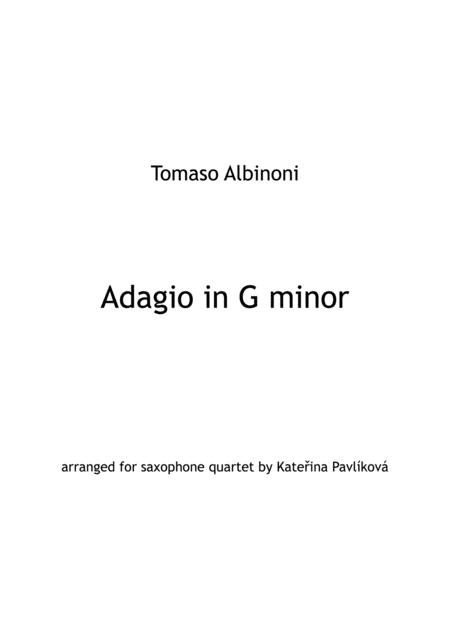 Free Sheet Music T Albinoni Adagio In G Minor For Saxophone Quartet