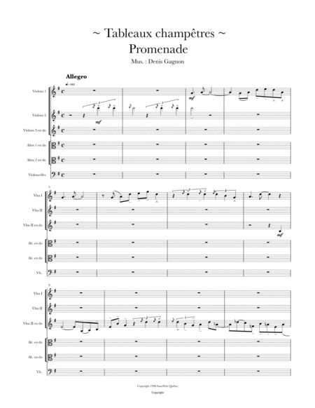 Tableaux Champtres Promenade Score Sheet Music