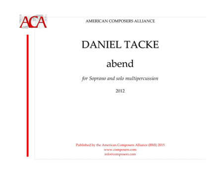 Tacke Abend Sheet Music