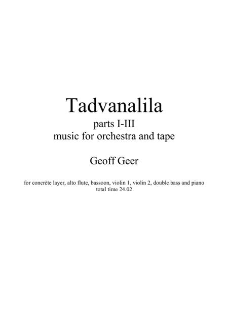 Free Sheet Music Tadvanalila