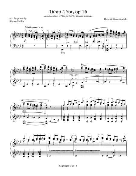 Free Sheet Music Tahiti Trot