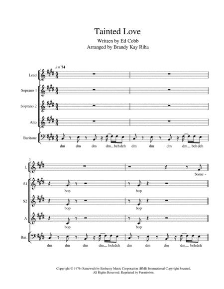 Tainted Love Ssab A Cappella Sheet Music