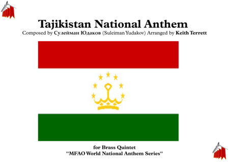 Free Sheet Music Tajikistan National Anthem For Brass Quintet