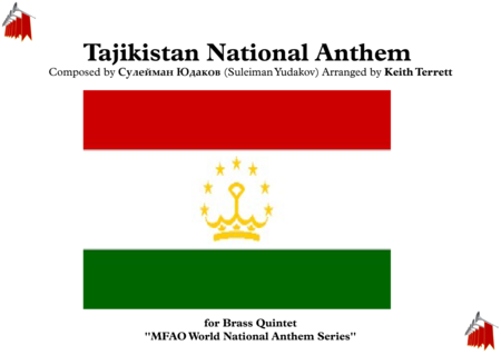 Tajikistan National Anthem For Brass Quintet Sheet Music