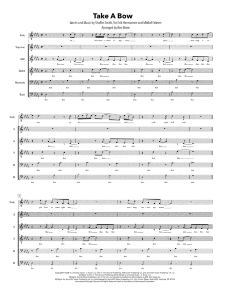 Take A Bow Satb Version Sheet Music