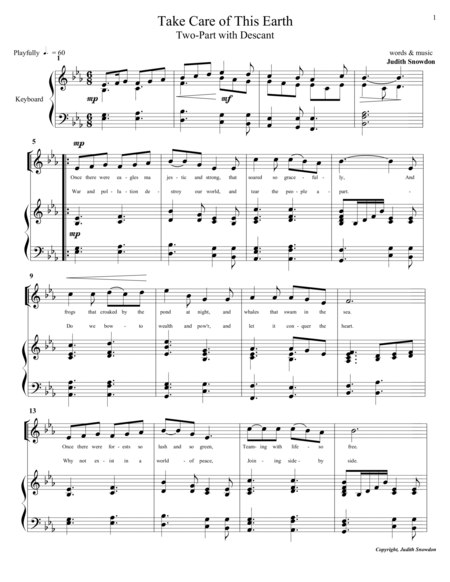 Take Care Of This Earth Sheet Music