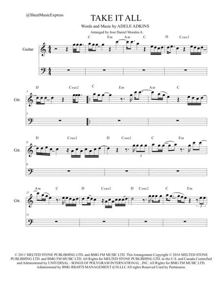 Take It All For Guitar Sheet Music