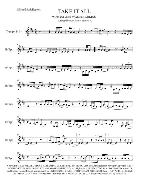 Take It All For Trumpet In Bb Sheet Music