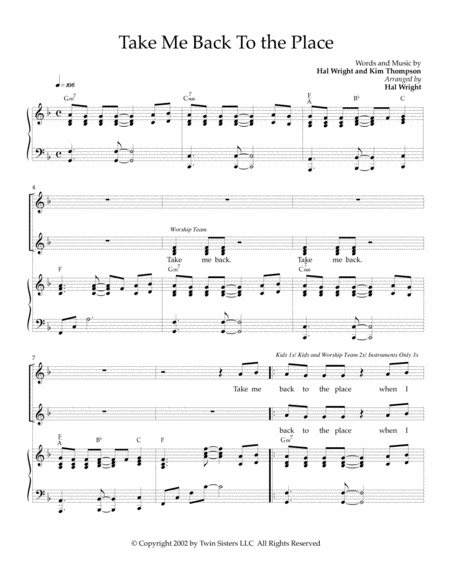 Take Me Back Sheet Music