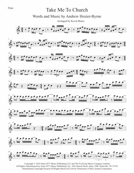 Free Sheet Music Take Me To Church Flute Easy Key Of C