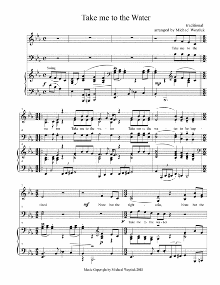 Take Me To The Water Sheet Music