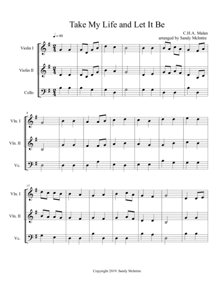 Take My Life And Let It Be Trio Sheet Music