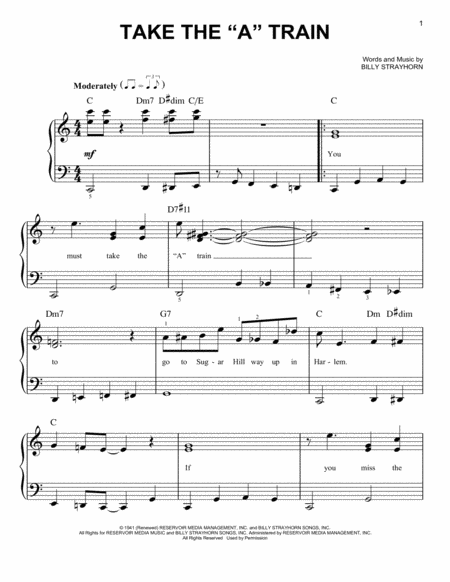 Take The A Train Sheet Music