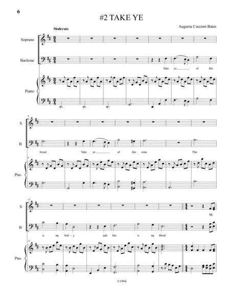Take Ye Satb Organ No 2 Hymn Christ Our Passover Cantata Suitable For Communion Sheet Music