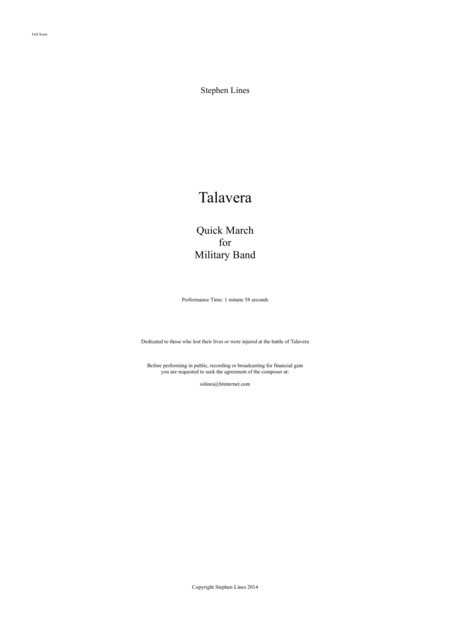 Free Sheet Music Talavera