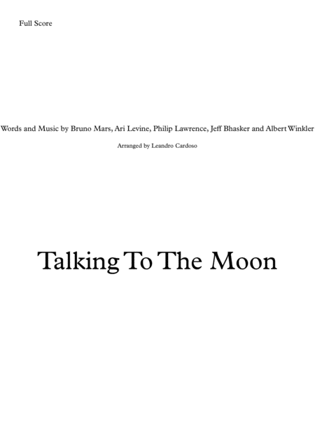 Talking To The Moon Brass Quintet Sheet Music