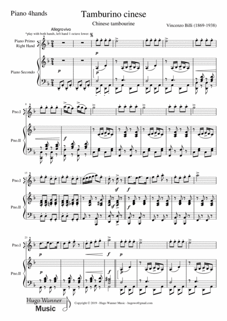 Tamburino Cinese Chinese Tambourine Sheet Music