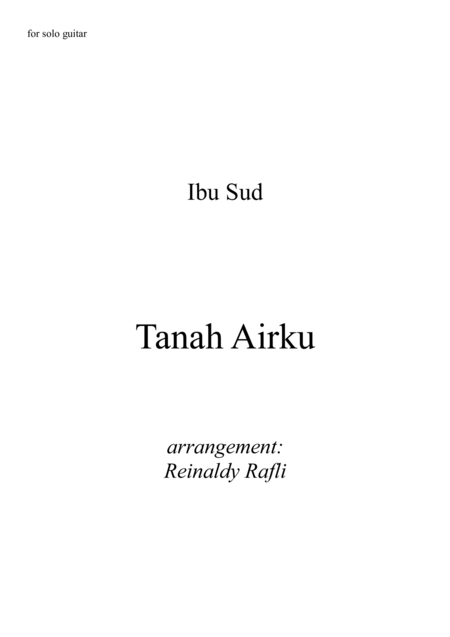 Free Sheet Music Tanah Airku Tablature