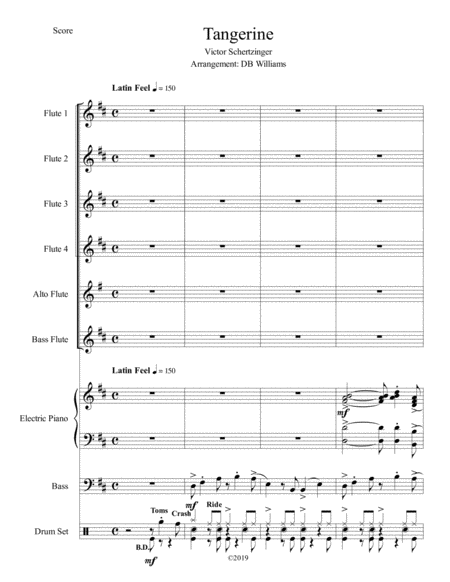 Tangerine Flute Choir Sheet Music