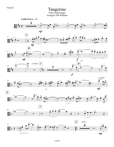 Tangerine Viola 2 Sheet Music