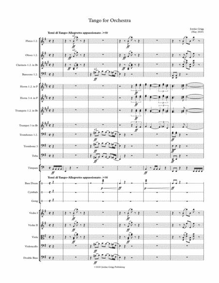 Tango For Orchestra Sheet Music