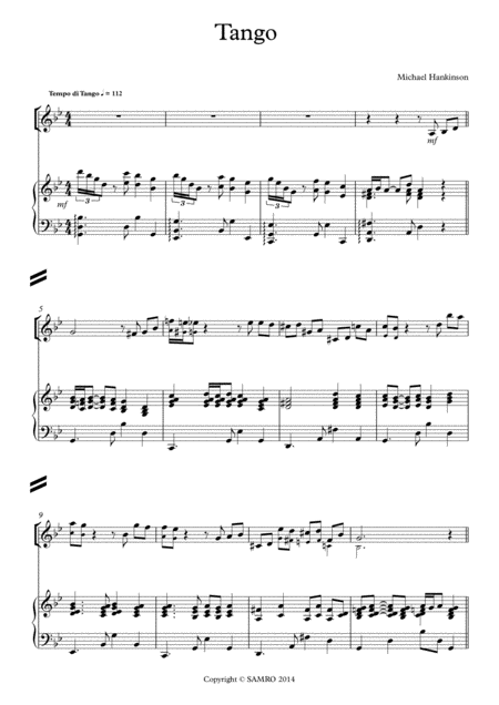 Tango For Violin And Piano Sheet Music