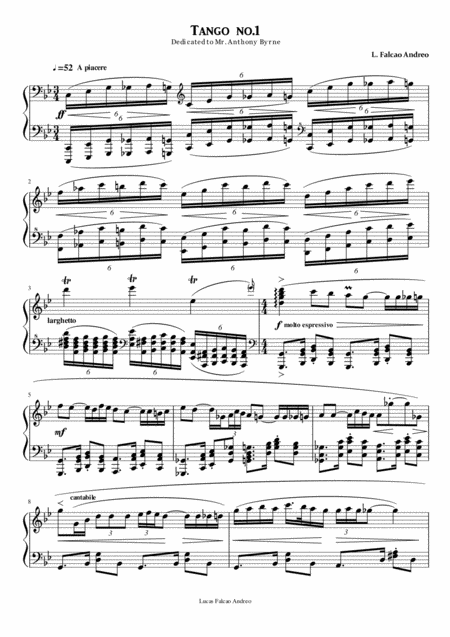 Free Sheet Music Tango N 1