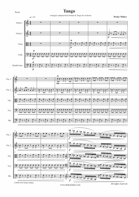 Free Sheet Music Tango String Orchestra Or Quintet