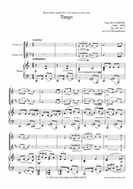 Tango Trumpet In Bb Or C And Piano Sheet Music