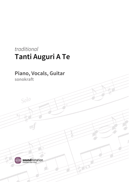 Free Sheet Music Tanti Auguri A Te