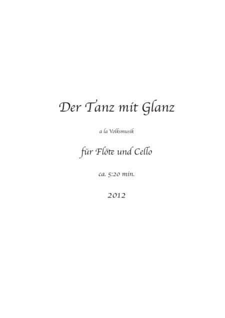 Tanz Mit Glanz Sheet Music