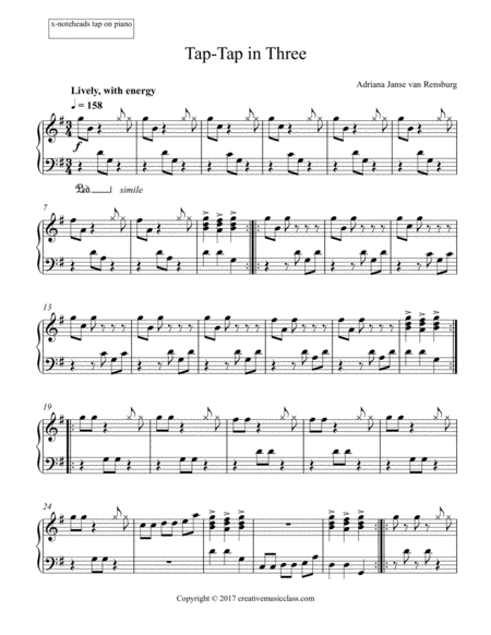 Free Sheet Music Tap Tap In Three