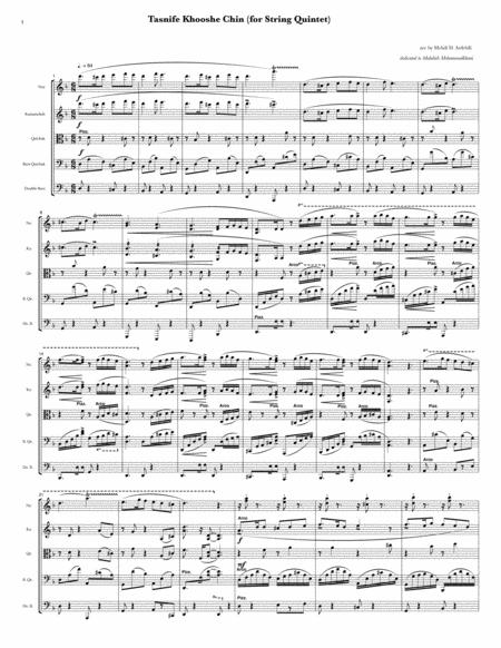 Tasnife Khooshe Chin For String Quintet Sheet Music