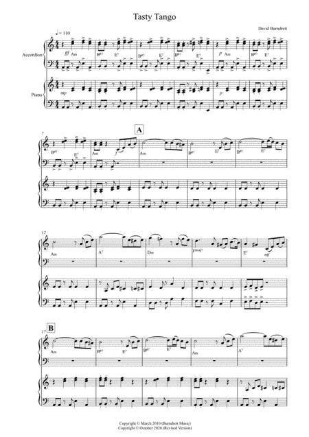 Free Sheet Music Tasty Tango For Accordion And Piano