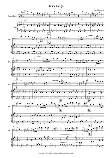 Tasty Tango For Double Bass And Piano Sheet Music