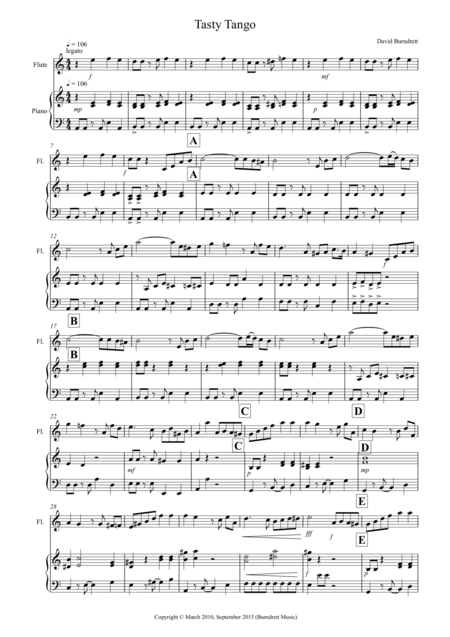 Tasty Tango For Flute And Piano Sheet Music