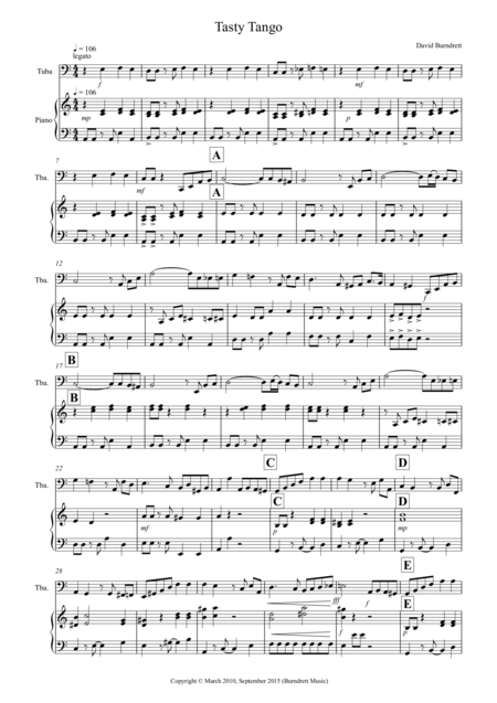 Tasty Tango For Tuba And Piano Sheet Music