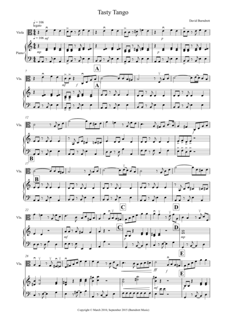 Tasty Tango For Viola And Piano Sheet Music