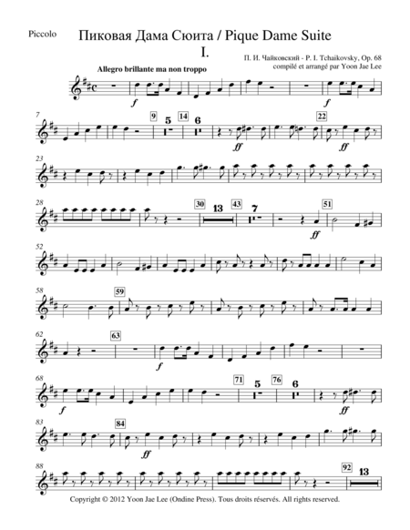 Free Sheet Music Tchaikovsky Arr Lee Pique Dame The Queen Of Spades Suite Op 68 Set Of Parts